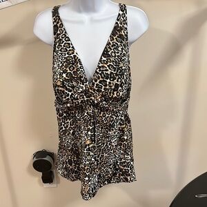 Swimsuits for All Leopard Tankini Sz 18